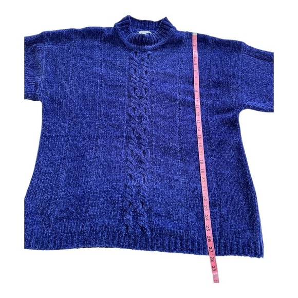 Jessica Sport Sweater Vintage Plus Size Chenille Mock Neck Cable Front - Size 18 - Picture 7 of 10